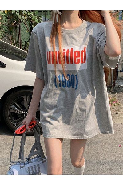 CLAYES Μπλουζάκι 1980 Model Grey Oversize - Crew Neck, κοντό μανίκι
