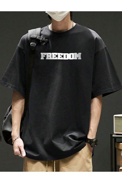 VBSVİBES OVERSIZE FREEDOM PRINTED TSHIRT BASIC
