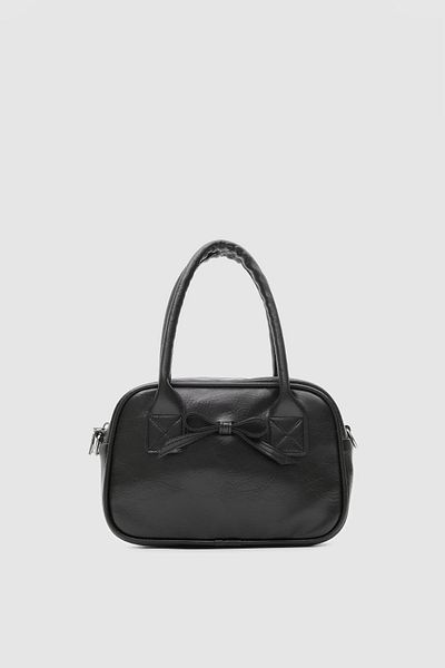 Shule Bags Geantă de mână și crossbody perfectă cu panglică neagră