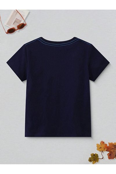 CLAYES Sharks Cotton Children's T-Shirt - Black Printed Girls' Boys' Summer Crew Neck T-Shirt