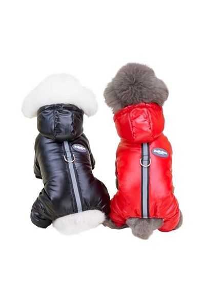 Glipet Bright Black XL Bomber Jacket and Dog Outfit