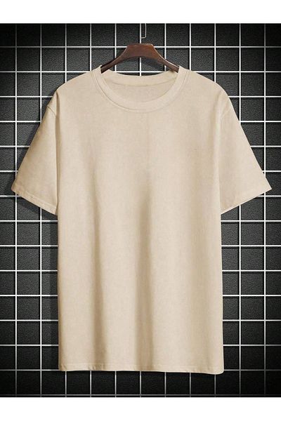 CLAYES Μπλουζάκι Compass Single Jersey - Μπλουζάκι με κοντό μανίκι με λαιμόκοψη σε μπεζ στάμπα