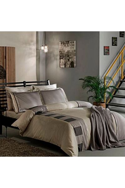 Taç TaçElegance geometric design luxury satin double bed linen, Mabel