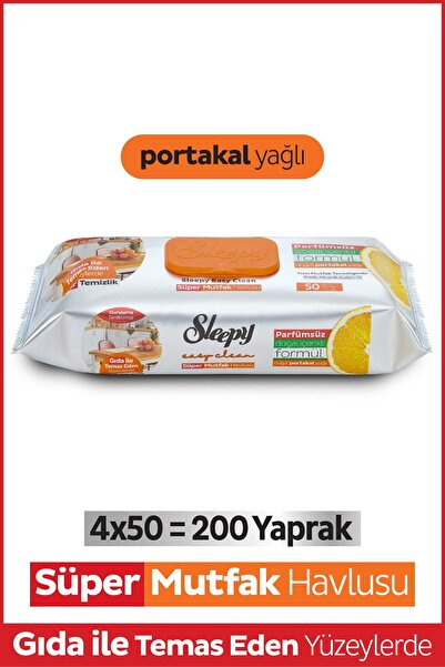 Sleepy Easy Clean Süper Yüzey Temizlik Mutfak Havlusu&mendili Portakal Yağlı ...