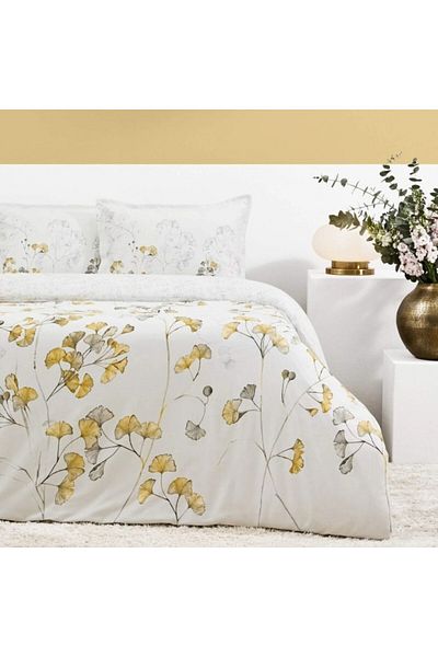 Taç Organic cotton bed linen with leaves, TaçSatin Reborn, Rowan
