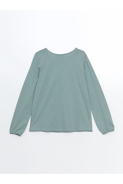 LC Waikiki Gemusterte Damenbluse mit Bindekragen