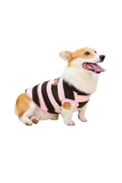 Glipet Striped Dog Sweater Black Pink 4XL
