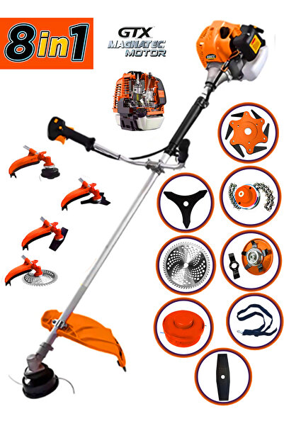 Eisenn Alman 8 In 1 Xm Euro Torq 20 Hp Metal Şanzuman Yan Tipi Ot Çim Çalı Ça...