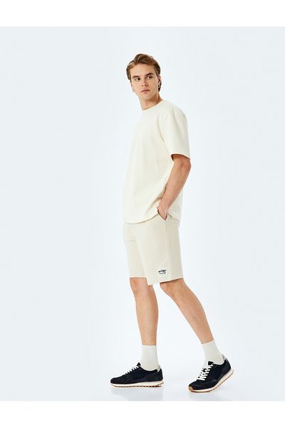 Koton New Season Pocket Label Detailed Cotton Blend Lace up Waist Shorts