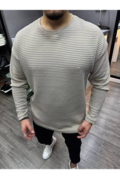 BYATA MENS STYLE Pulover cu dungi oversize pentru bărbați