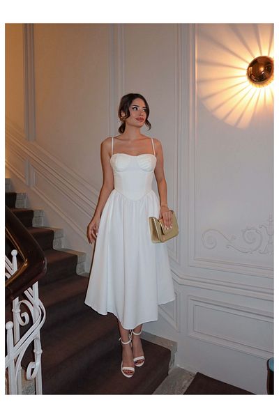 ESRAHELVACI White Strapless Bustier Skirt Set