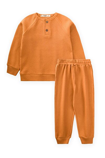 Cigit Ανδρικό κοστούμι Raglan με μανίκια 1-8 ετών Πορτοκαλί