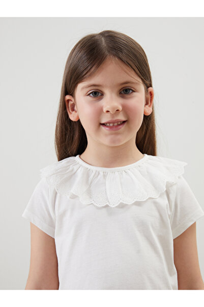 LC Waikiki Tricou de fete cu guler tip baby și mânecă scurtă