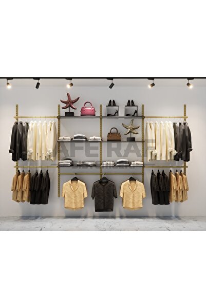 AFE DEKOR Mağaza Raf Sistemi, Askılık Sistemi, Butik Rafı, Mağaza Stand, Giyinme Odası-245*200
