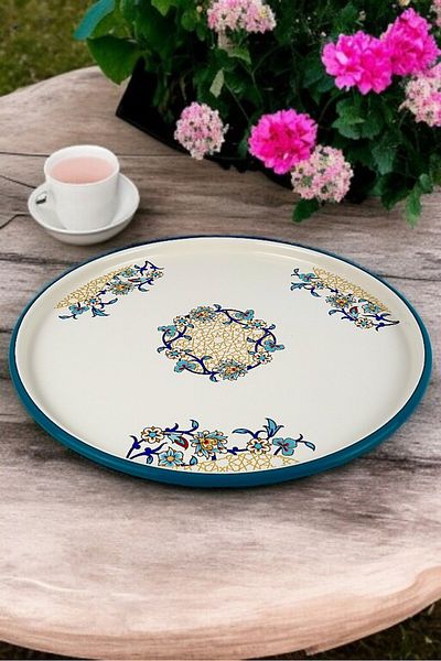 İnci Emaye No. 36 Presentation Serving Plate Tray Supla Cake Plate Serving Plate Dowry Gift ~ 36cm