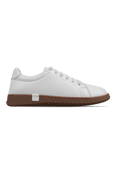 Lal Shoes & Bags Pantofi ocazional cu șireturi din cauciuc din piele naturală Races-alb