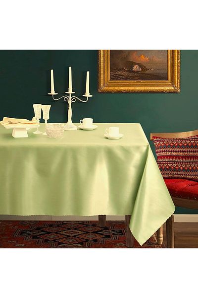 Kotonia Home fata de masa - 150x240 cm, Damask Satin DeLux, 100% bumbac, verde fistic