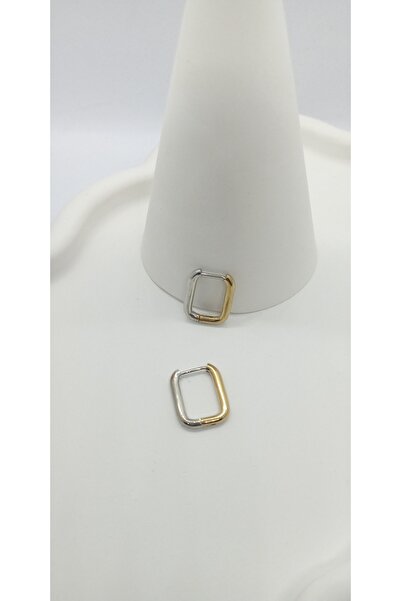 ndjewelry حلق بيضاوي بلونين