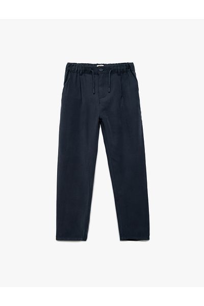 Koton Viscose Trousers with Adjustable Elastic Waist and Laces