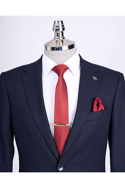 TerziAdemAltun Slim Fit Jacket Pant Suit Navy Blue T13511