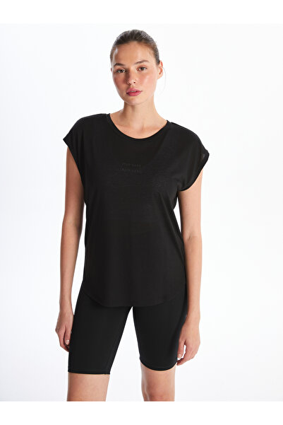 LC Waikiki Γυναικείο κοντομάνικο μπλουζάκι με στάμπα με λαιμόκοψη