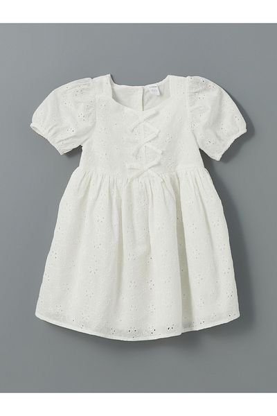 LC Waikiki Square Neck Girl's Lace Dress