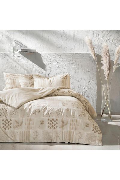 Taç 100% cotton double bed linen, Leaves and Flowers, TaçReborn, Benin