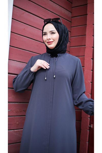 Moda İncir Etamine Ferace with Simple Laces