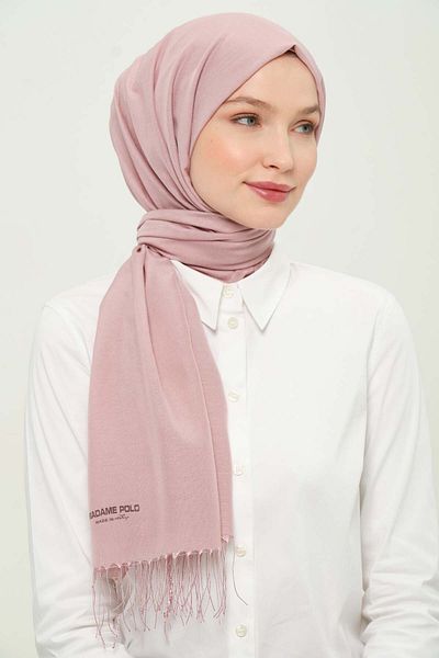Madame Polo Viscone Thin Summer Shawl Light Powder Viscose Wrinkle-Free Daily Shawl 75X180 cm