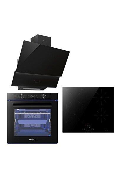 Luxell 88 LT PLATİNUM İNDİKSİYON OCAKLI SiYAH ANKASTRE SET