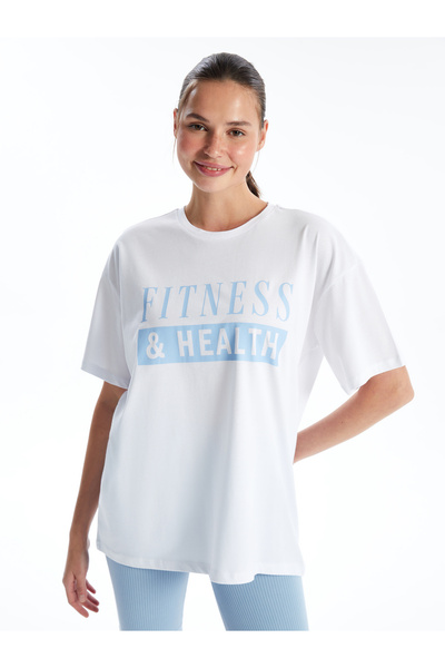 LC Waikiki Γυναικείο αθλητικό μπλουζάκι με λαιμόκοψη με κοντό μανίκι