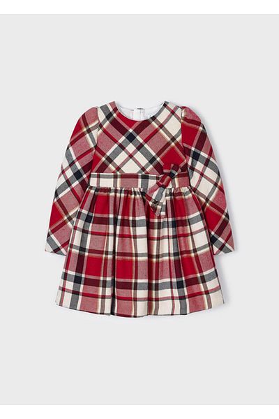 MAYORAL Plaid Long Sleeve Girls' Dress