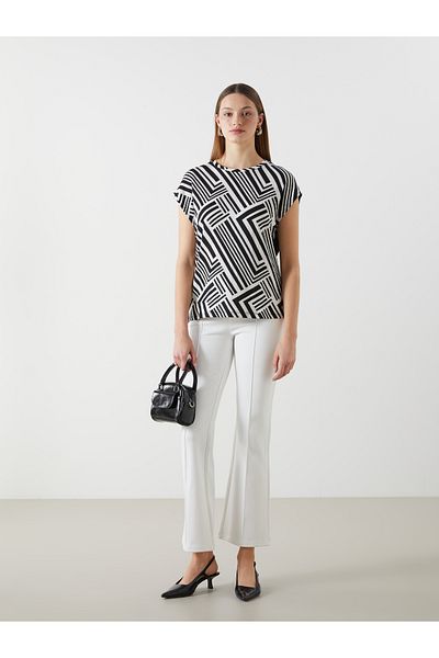 LC Waikiki Damen-T-Shirt mit Rundhalsausschnitt