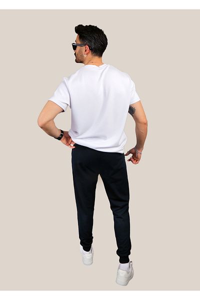 INFLUYENTE Ανδρικό παντελόνι με ραβδώσεις Navy Blue Jooger