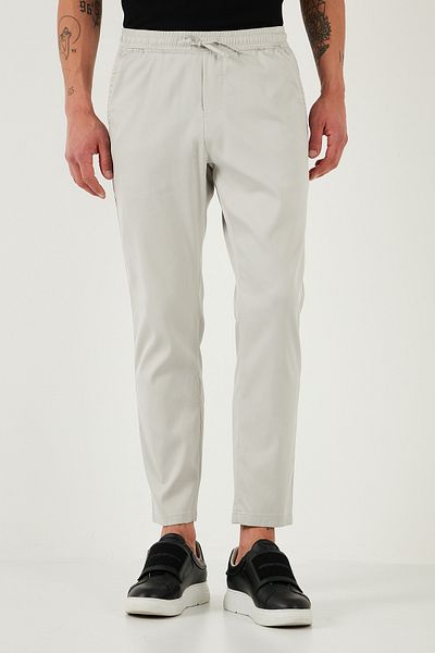 Buratti Cotton Slim Fit Elastic Waist Pipe Leg Trousers Men's Pants 5545S87Jmilano