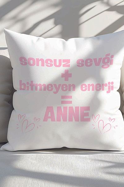 qoeuyl boutique Endless Love + Endless Energy=Mother Printed Mother's Day Gift Fiber Satin Decorative Pillow