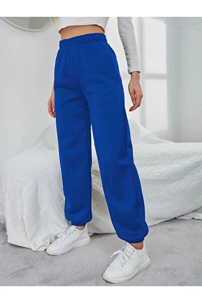 DUBU BUTİK Γυναικεία Saks Blue Oversize Φούτερ - Unisex