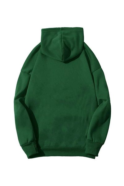 DUBU BUTİK New York Sweatshirt - Green Printed Oversize Hoodie