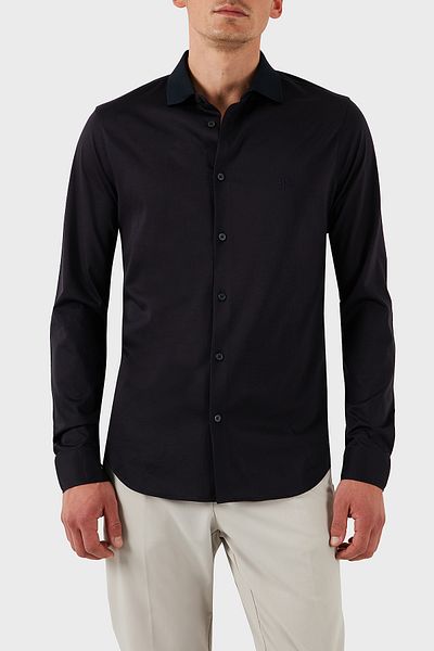 Armani Exchange 100% Cotton Regular Fit Plain Collar Shirt Men's Shirt Xm 000497   Af10364 Ub101