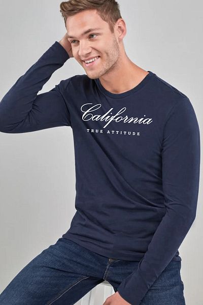 Superlife Ανδρικό μακρυμάνικο μπλουζάκι California με στάμπα Superlife