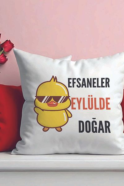 qoeuyl boutique Legends Are Born in September Printed Birthday Gift Fiber Satin Decorative Pillow