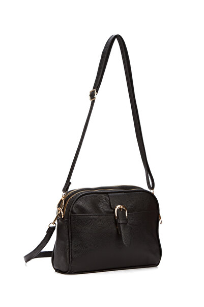 Newish Polo حقيبة يد وكتف نسائية بحزام طويل - أسود