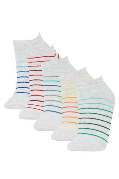 DeFacto Boy's 5-Piece Cotton Striped Booties Socks Y2443A6Ns