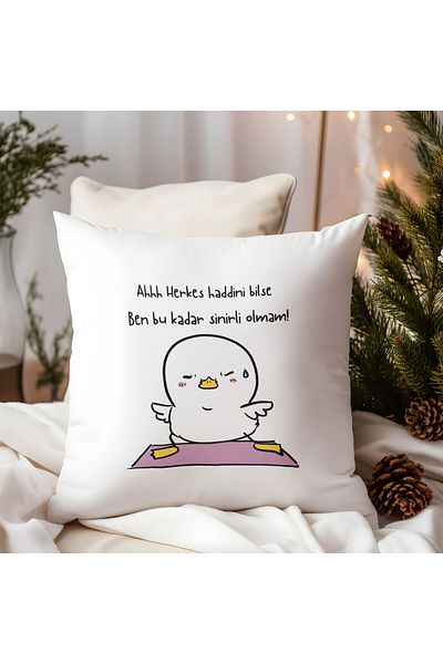 qoeuyl boutique I'M Not This Annoyed if Everyone Knows My Limit Printed Funny Gift Fiber Satin Decorative Pillow