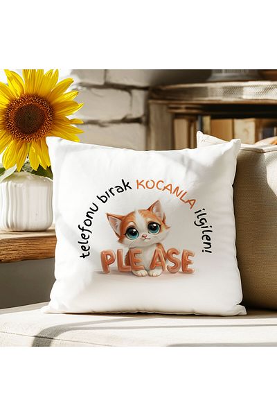 qoeuyl boutique Leave the Phone, Take Care of Your Husband, Printed Wife Lover, Romantic Gift, Fiber Satin Decorative Pillow