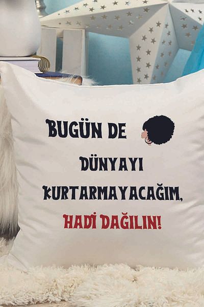 qoeuyl boutique Today I Won'T Save the World Let's Go Printed Funny Gift Fiber Satin Decorative Pillow