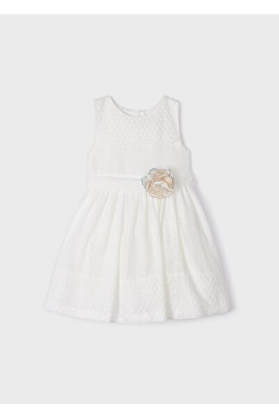 Doctor junior Mayoral Laced White Girl's Dress