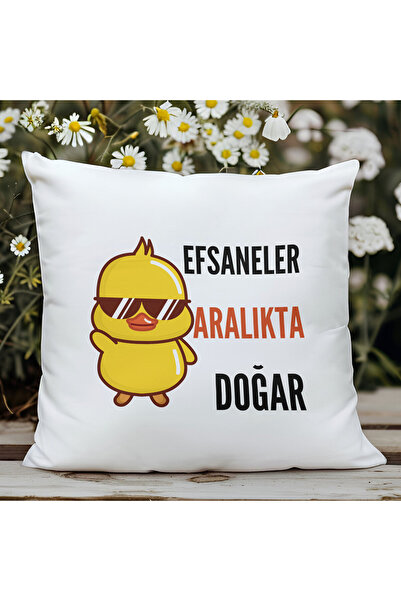 qoeuyl boutique Efsaneler Aralıkta Doğar Baskılı Doğum Günü Hediyelik Elyaf S...