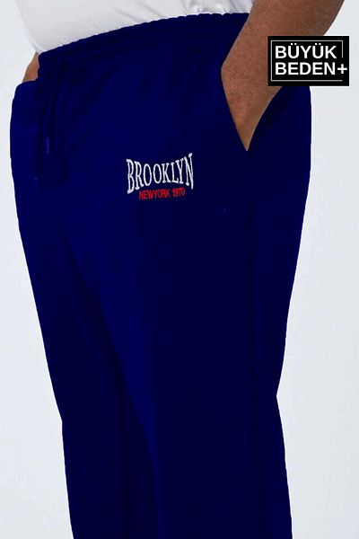 Superlife Pantaloni de trening subțiri cu imprimeu Brooklyn pentru bărbați Superlife, cu picioare mari, cu elastic