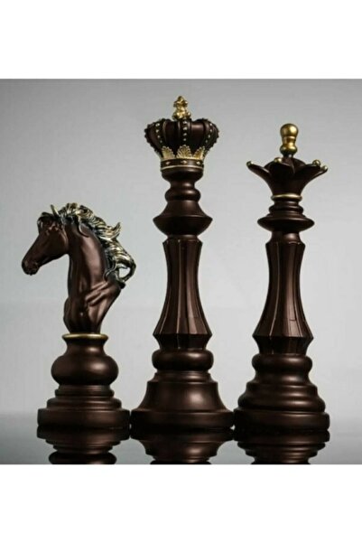 Dekoromi Dekoratif Satranç Taşı Biblosu Seti 32x12  CM 3 PARÇA